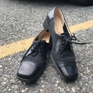 Salvatore Ferragamo Womens Black Oxfords